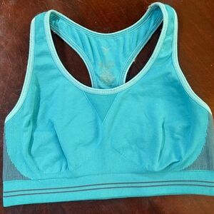 Reebok Teal and Gray Women's Sports Bra